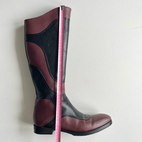 Miu Miu Fall 2008 Leather Colorblock Pattern Riding Boots - Picture 8 of 11
